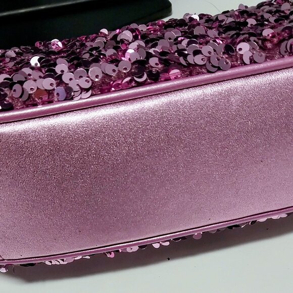 NWT AUTHENTIC Coach Teri Leather Purple Sequined Shoulder Bag - Picture 8 of 12